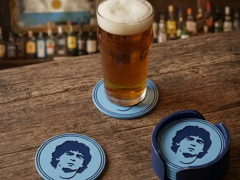 DIEGO ARMANDO MARADONA COASTERS AND HOLDER