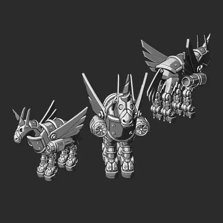 Iron Unicorn (32mm scale, scaleable)