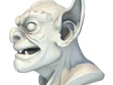 Dark Gargoyle Head Sculpture – Fantasy Monster Model-3