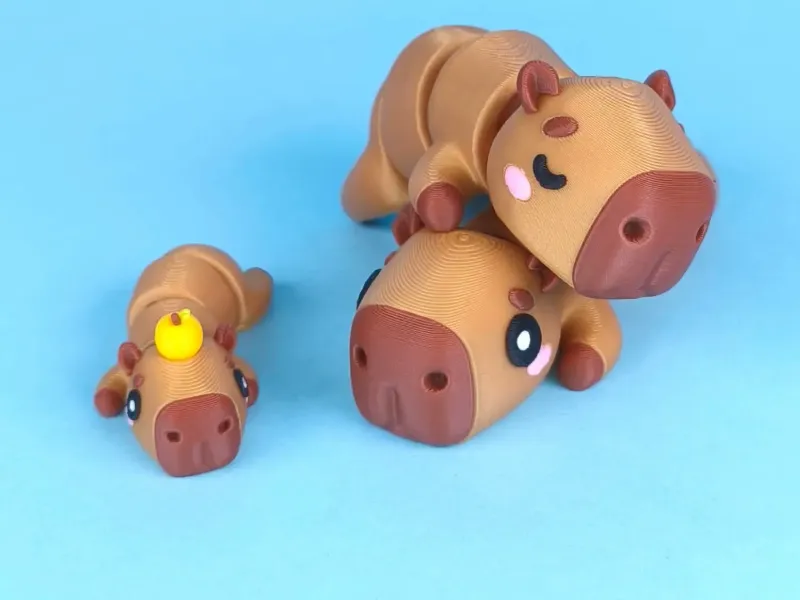 Niedliches Flexi-Capybara (Spielzeug, Schlüsselanhänger & Magnet), Mini-Tiere