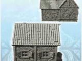 Medieval blacksmith's workshop with outdoor forge under cano-3