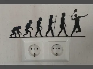 WallArt Badminton Evolution