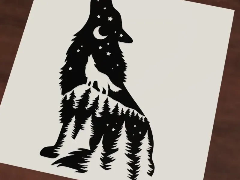 Wolf howling sahpe