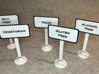 Table buffet food labels