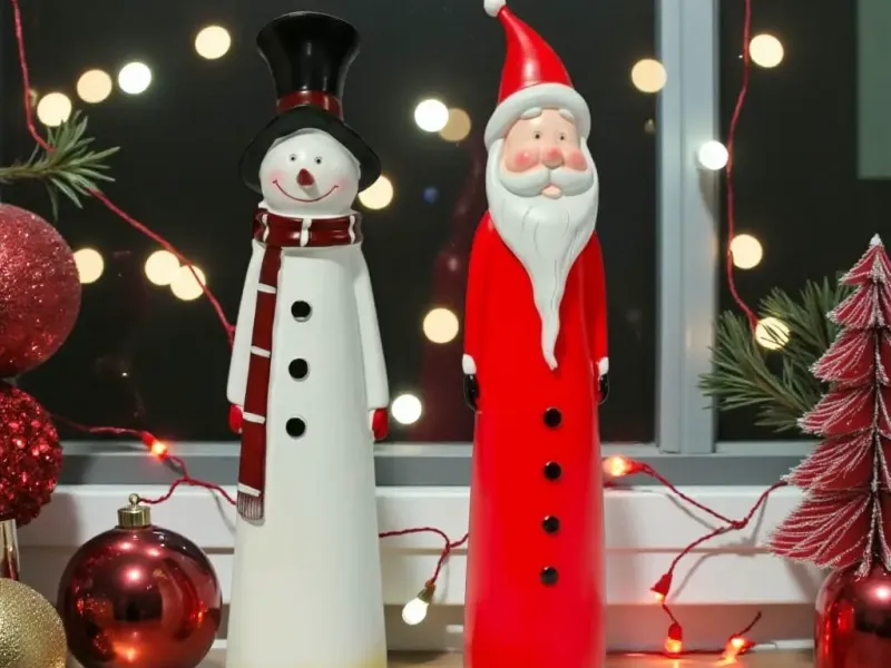 Santa Claus and Snowman - Stylized - Christmas Decoration