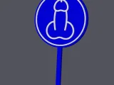 Penis Allowed - Traffic Sign - Caketopper-0
