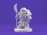 Sci-Fi Heavy Armored Warrior – Chubby Stylized 3D Printable-2