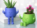 Flexi Middle Finger Planter | Articulated Smiley Plant Pot-5