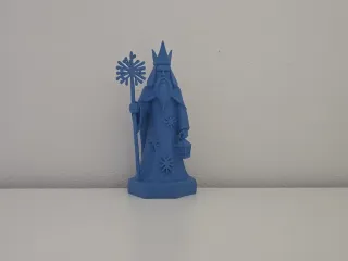 Winter King or St. Nicholas Figurine with Staff and Lantern