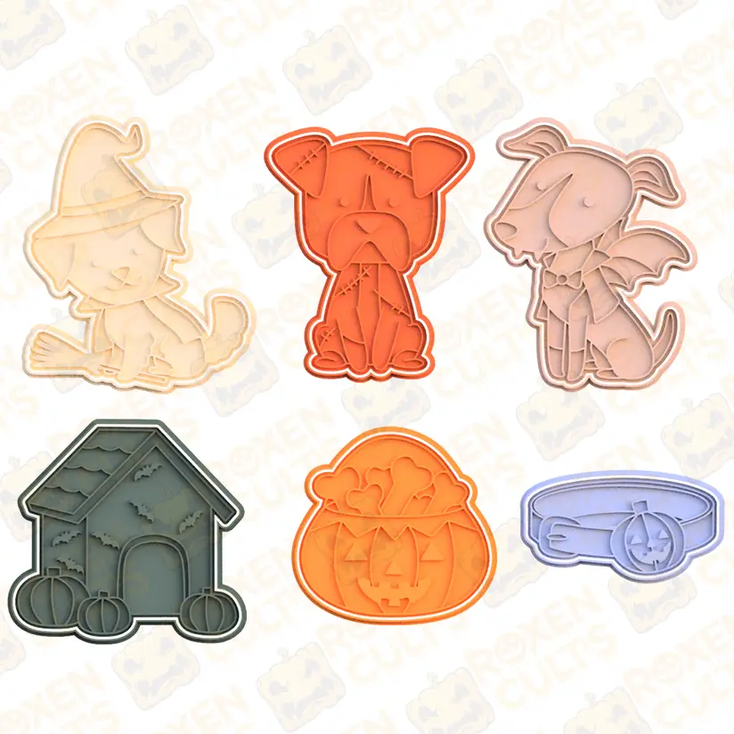 Doggy halloween cookie cutter set of 6
