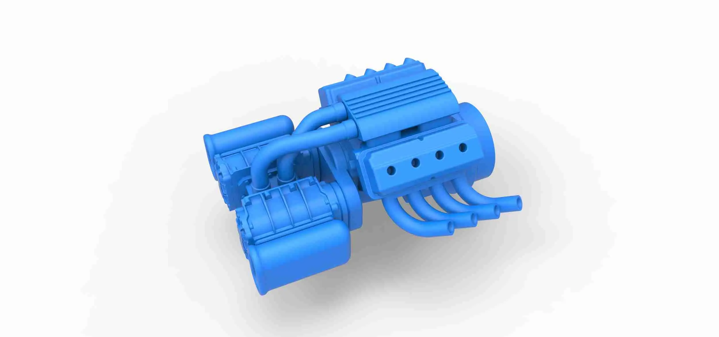 Двигатель V8 с двойным нагнетателем Potvin Supercharger Масштаб 1:25