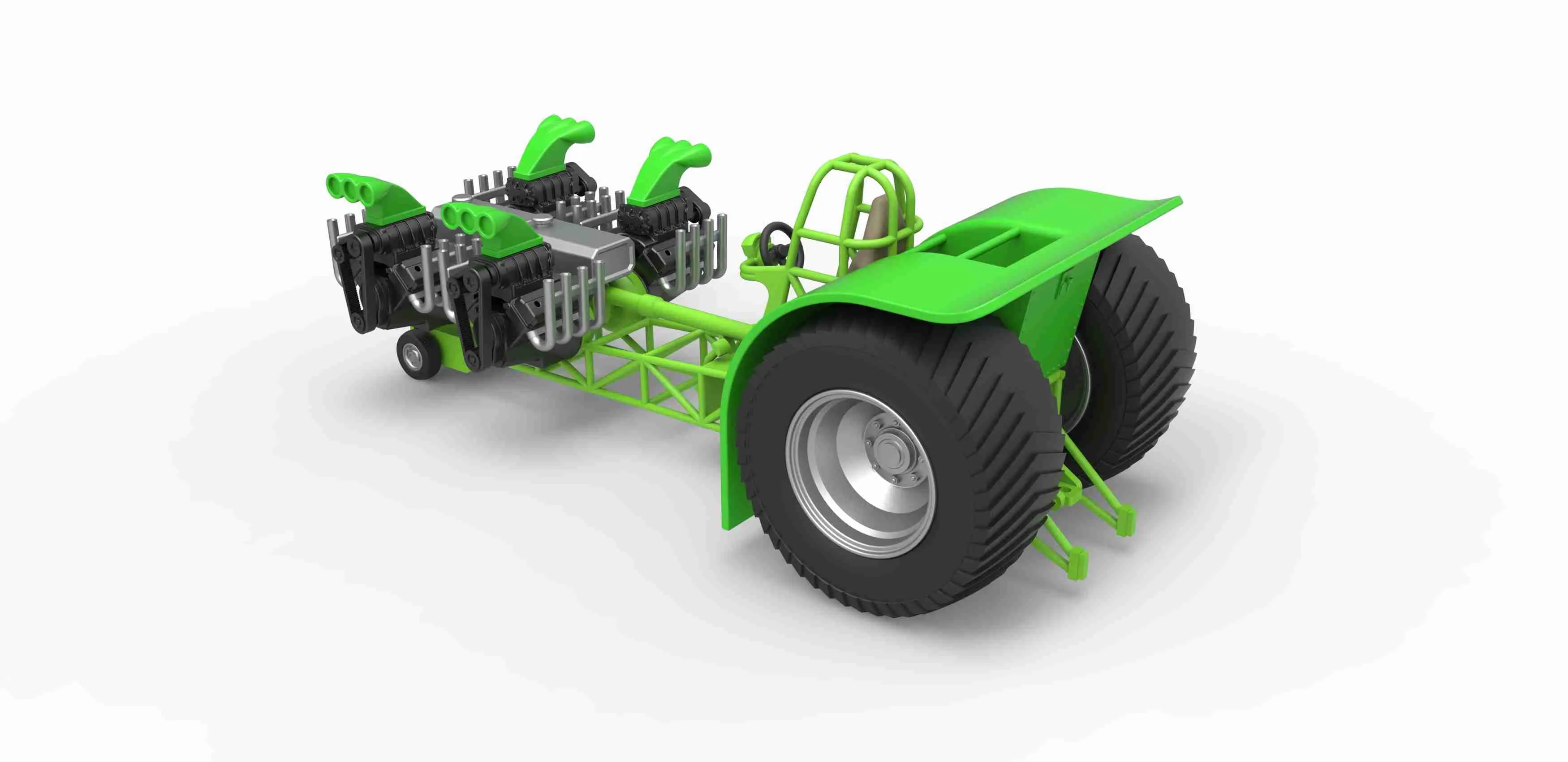 Pulling tractor with 4 engines V8 Version 2 Scale 1:25