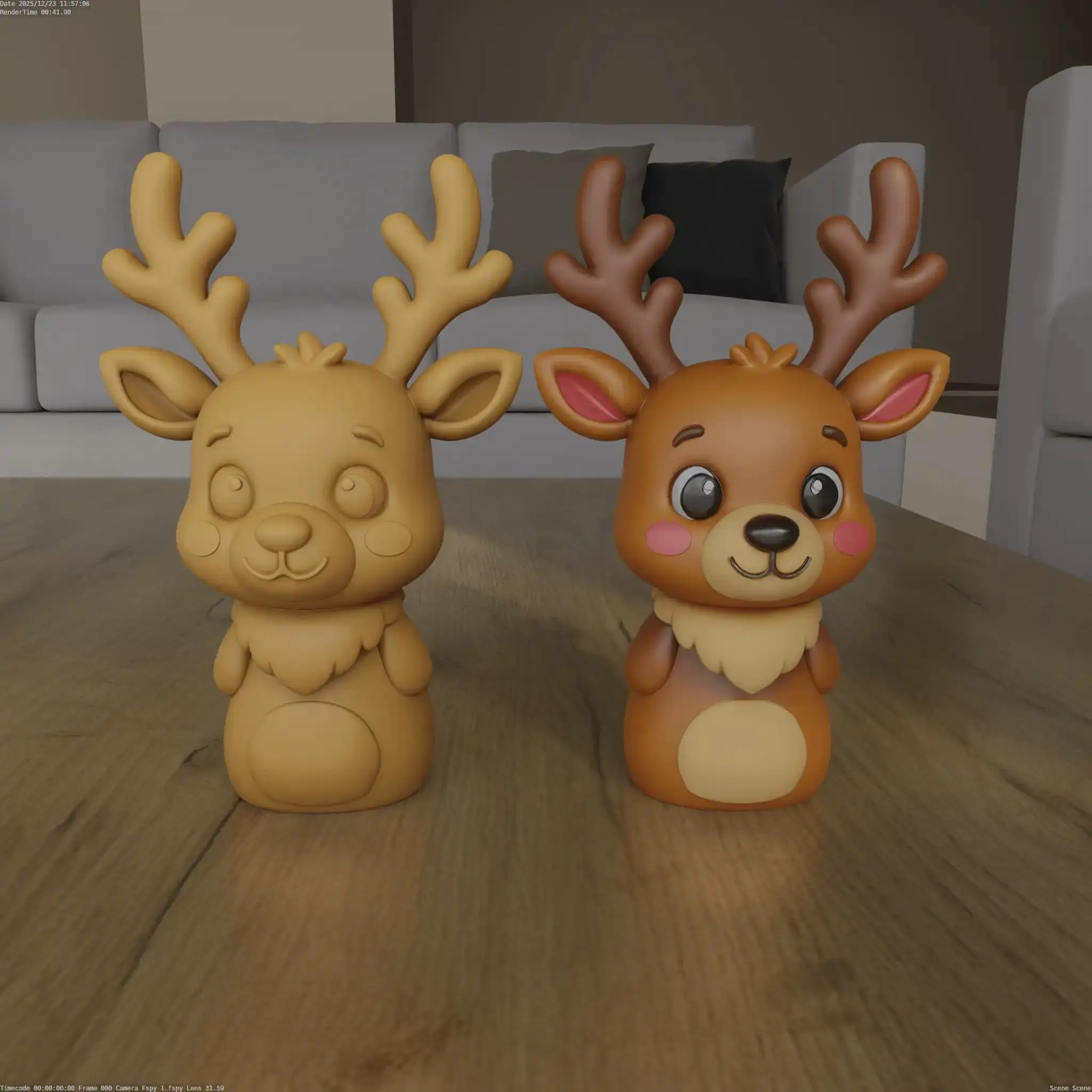 Cute Christmas Reindeer Desk Companion STL