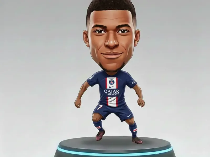 Verzamelminiatuur: Kylian Mbappé (Bobblehead/Chibi-stijl)