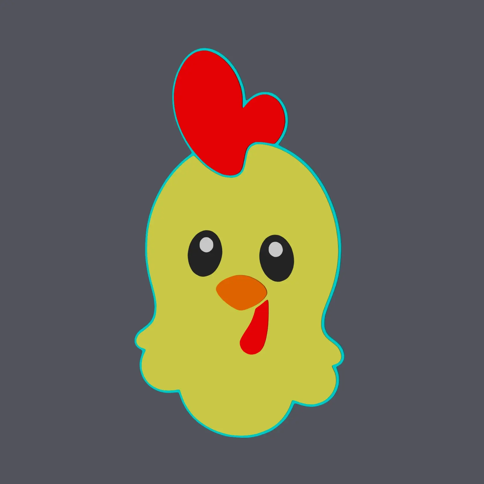 Rooster Head - Farm Animals - Wall Art v2