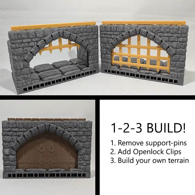 3D Printer Files | 3MF File | Dungeon tiles - gatehouse (functional)