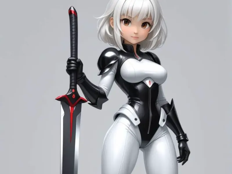 Anime-Mädchen mit Klinge