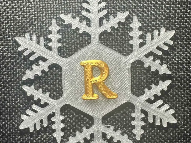 R – Snowflake Alphabet Letter R Festive Christmas Decoration