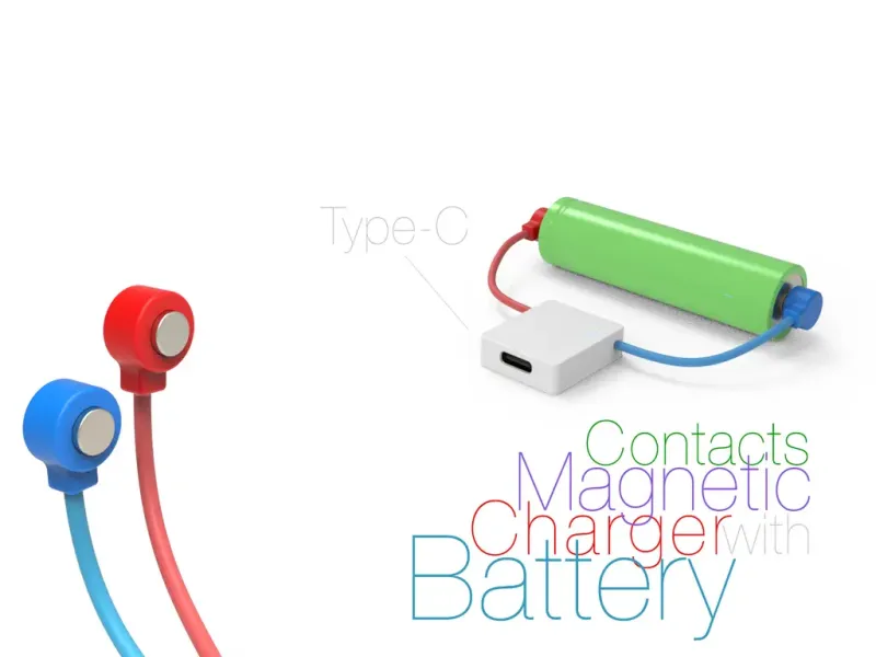 Cargador de batería con contactos magnéticos