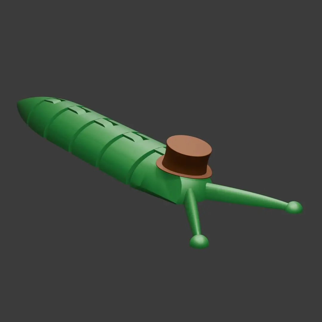 Articulated slug with hat