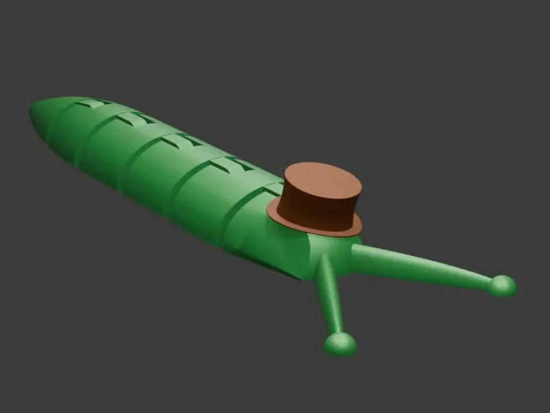 Articulated slug with hat