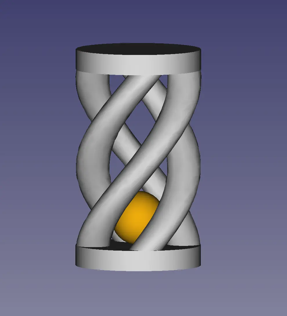 Captive Ball with a Twist on a Round Base