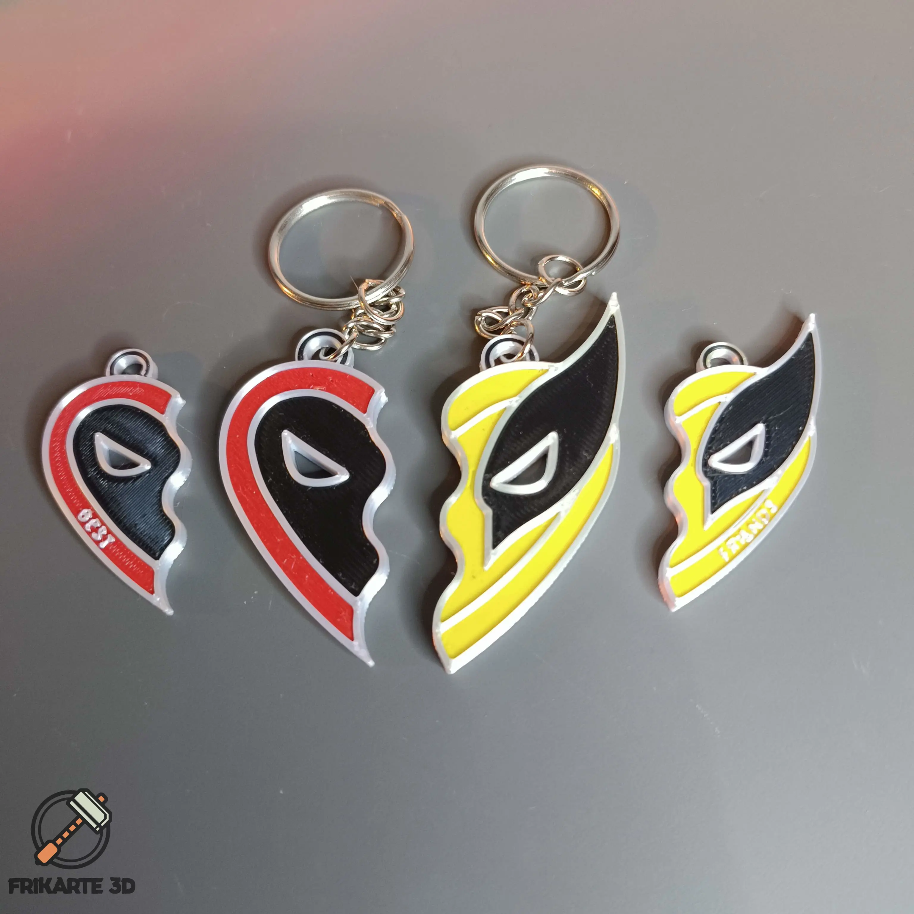 Deadpool & Wolverine Best Friends Heart Necklace/Keychain