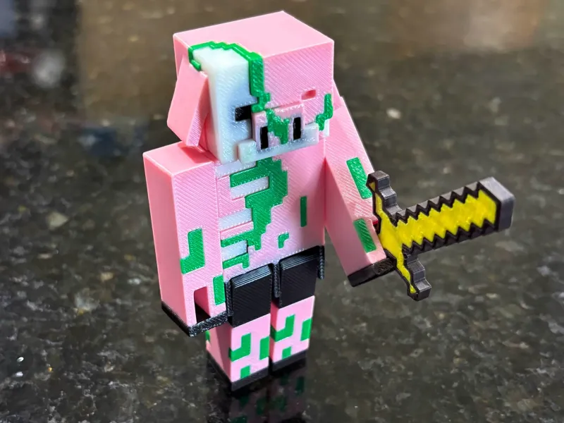 Zombified Piglin fully articulated