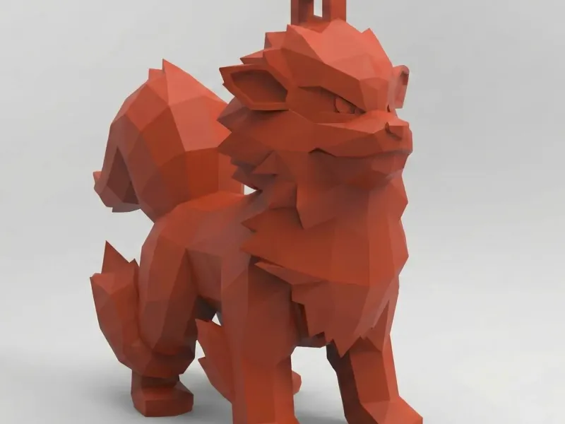 Low Poly Arcanine Keychain | #22