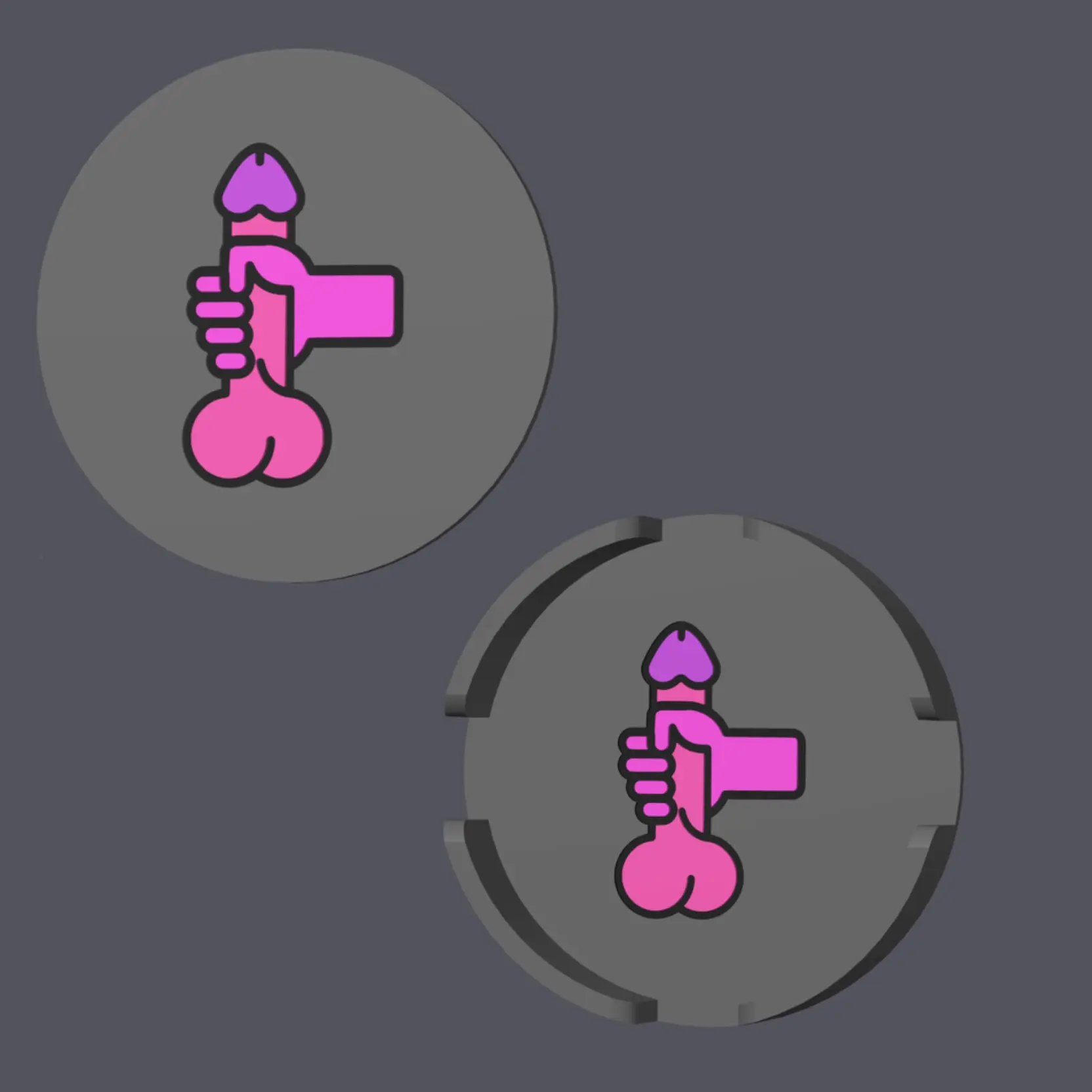 Handjob - Round Coasters with holder