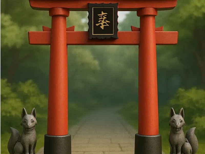 Torii arch entrance temple japan