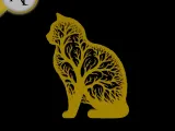 Cat - Tree - Silhouette - 2D Wall Art Decor-0