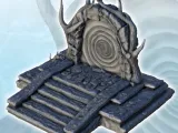 Magic stone gate with tree roots and platform (7) - miniatur-0