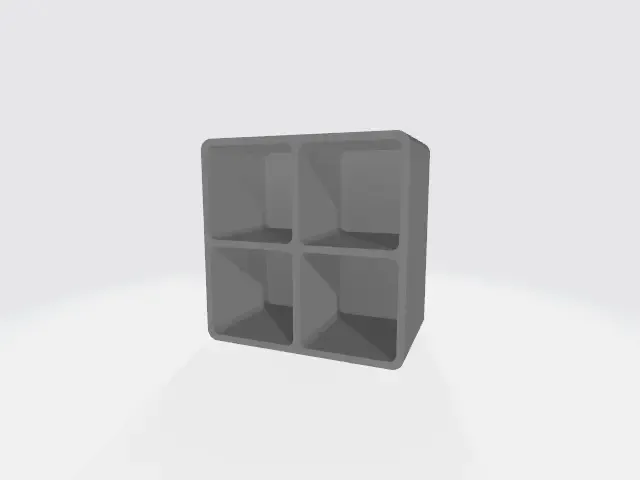 caja con compartimentos, espesor 3 mm, tamaño 40x40 mm