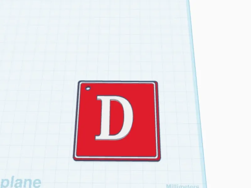 keychain letter D