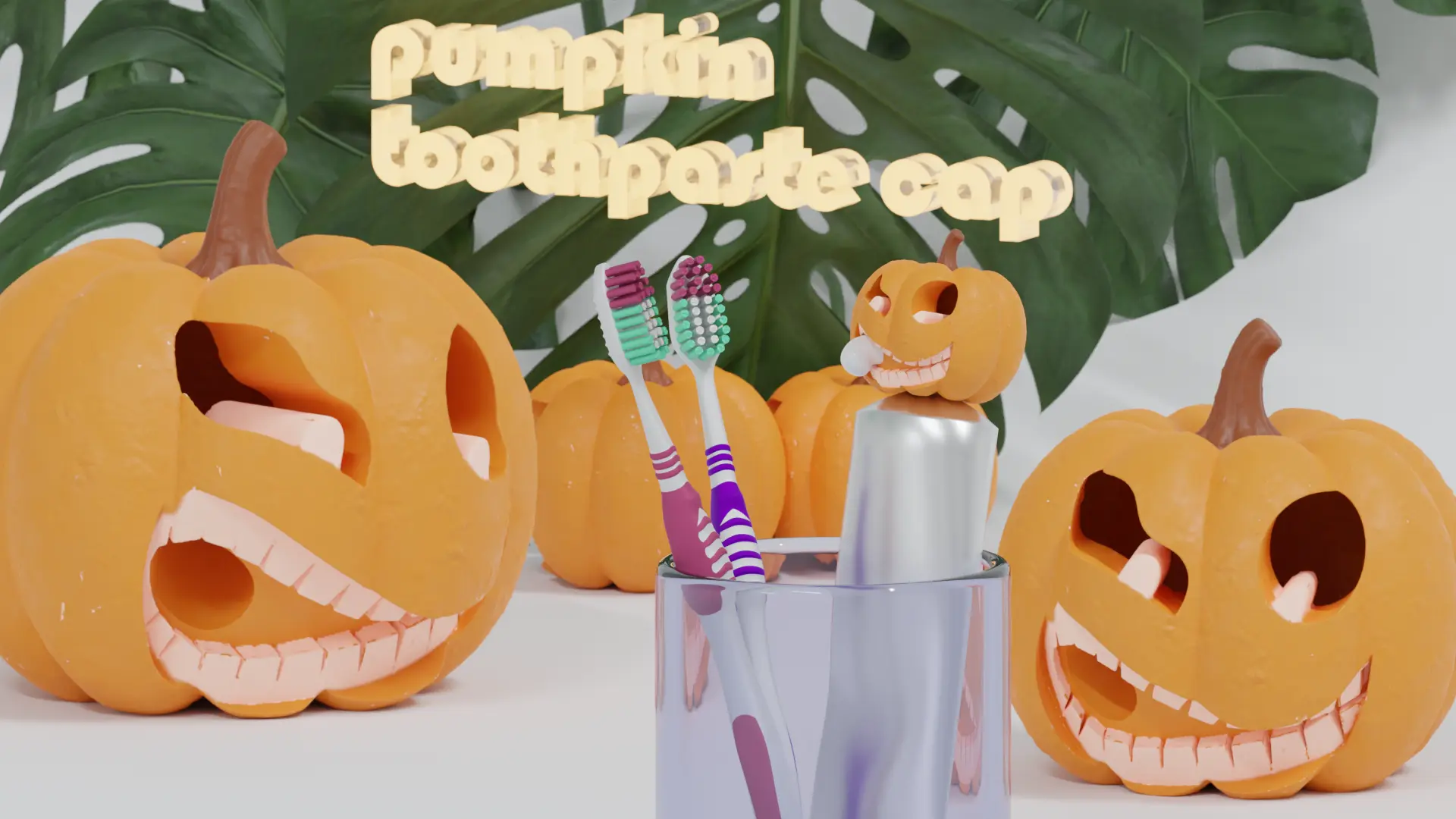 Pumpkin toothpaste cap