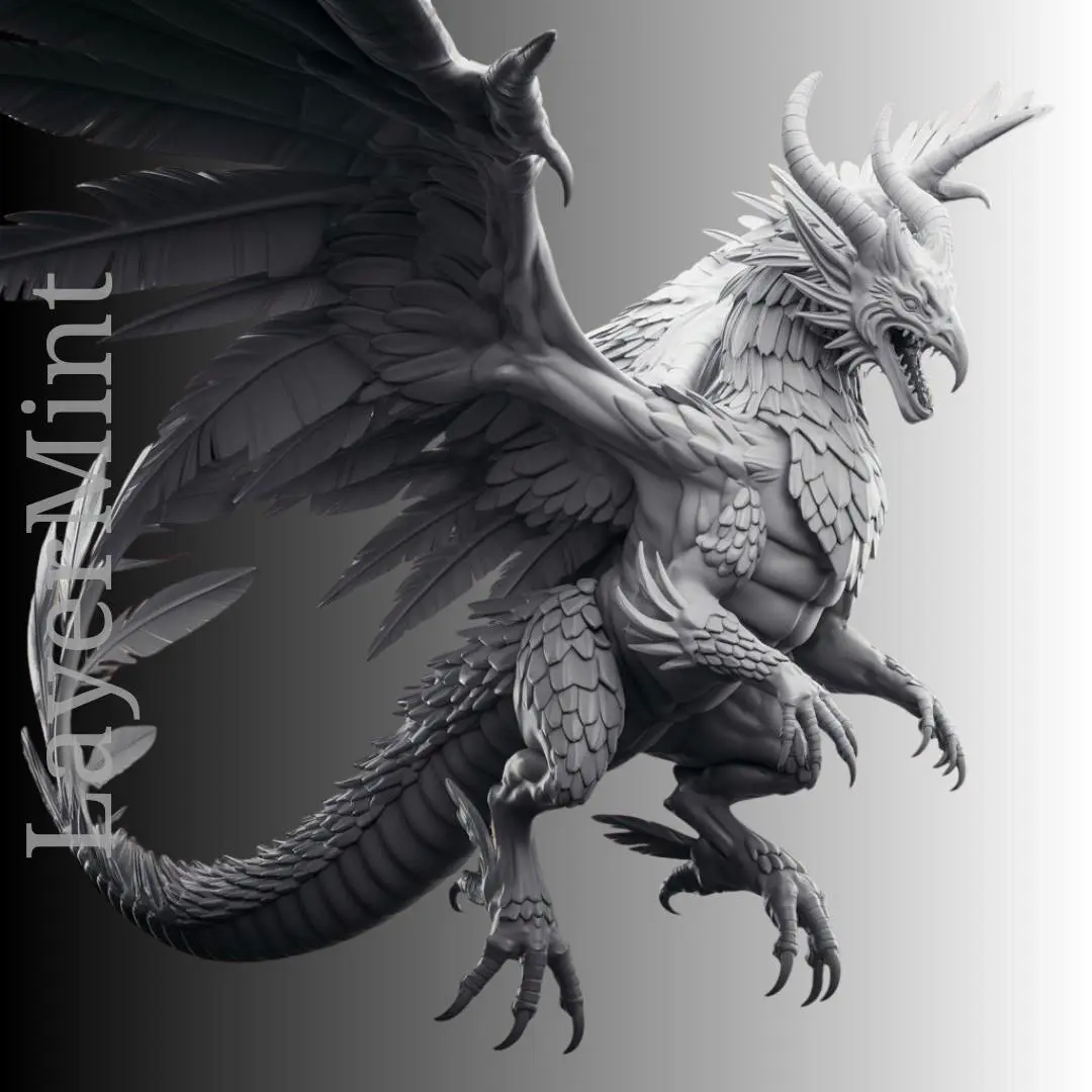Feathered Dragon STL for Resin 3D Printing
