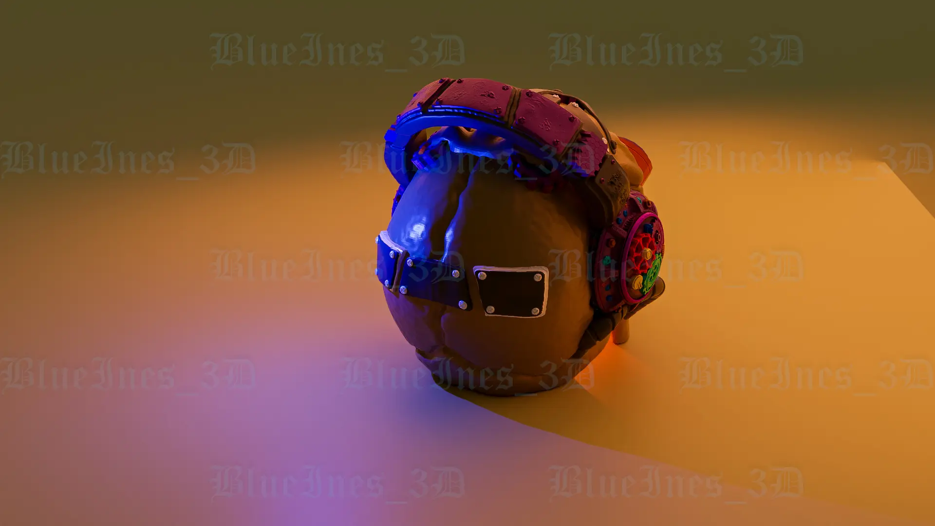 STEAMPUNK SKULL WITH HEADPHONES