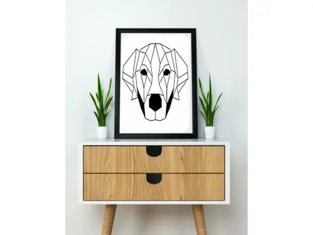 Labrador dog wall sculpture 2D