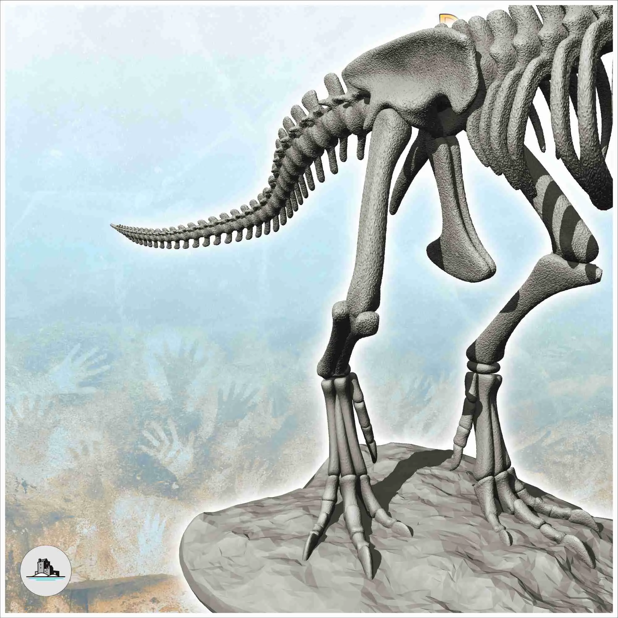 Ağzı açık T-Rex dinozor iskeleti (1) - minyatür figür
