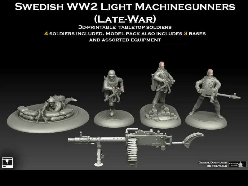 Swedish WW2 Light Machinegunners Late-War Era