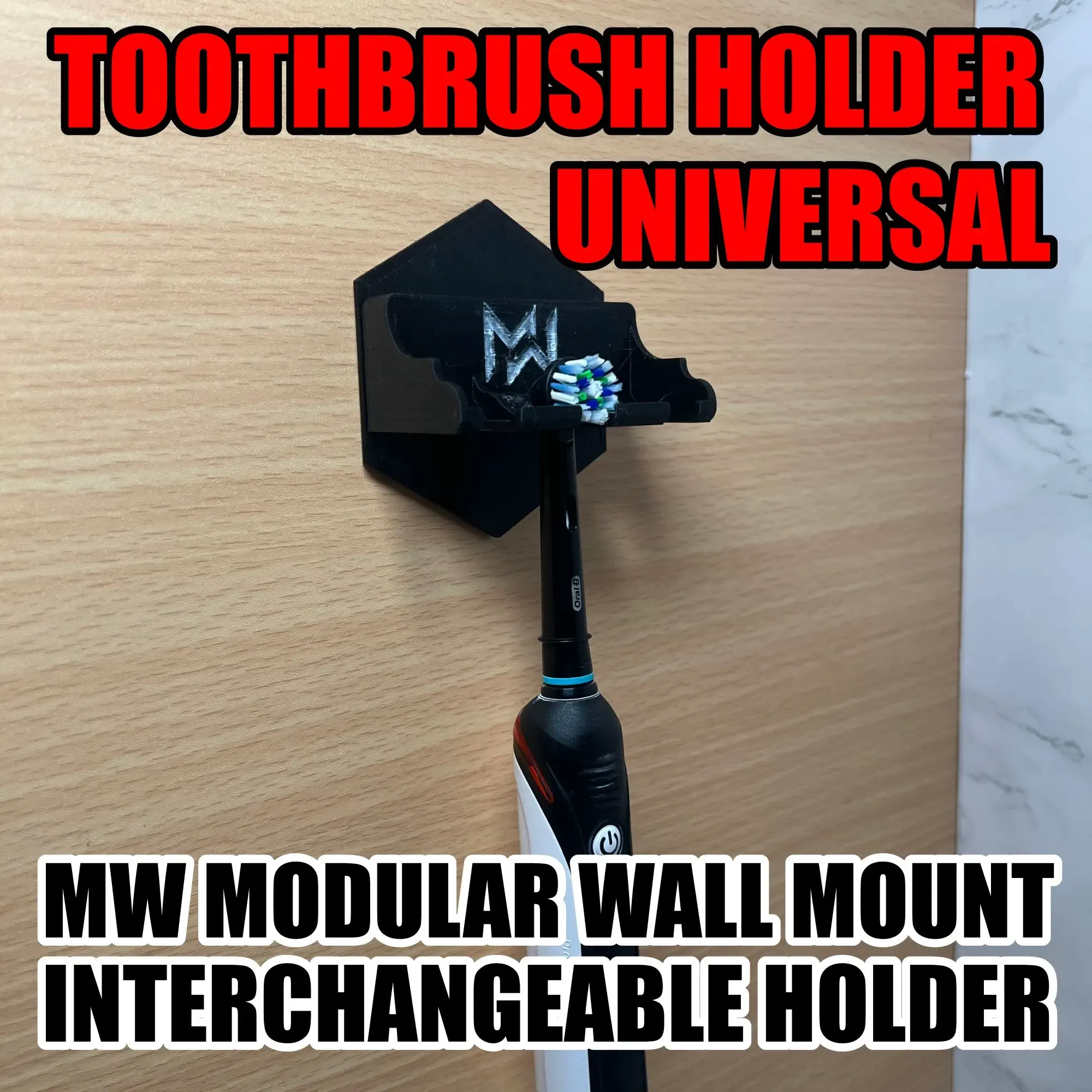 MW Modular Wall Mount Universal Toothbrush Holder