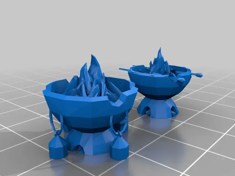 charcoal pits - low poly