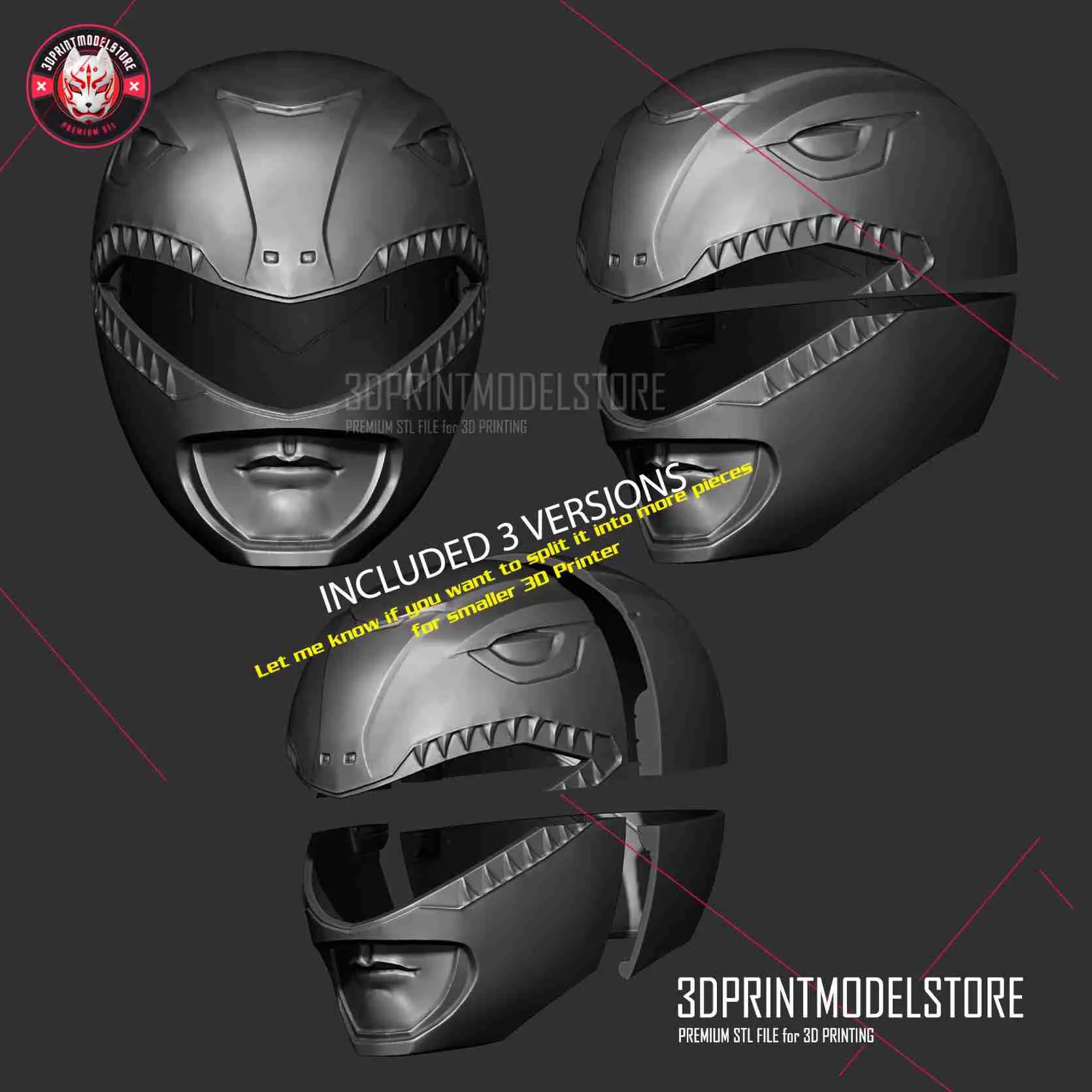 Mighty Morphin Power Ranger Cosplay Helmet - Red Ranger