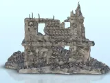 Ruined urban building 10 - WW2 Terrain scenery diaroma-3