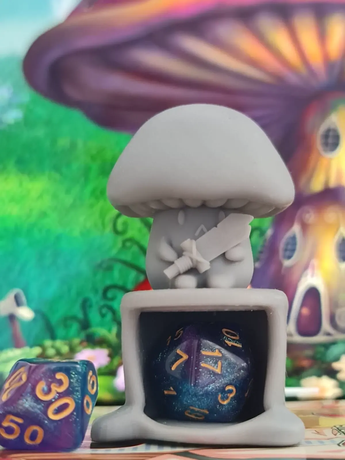 Mushroom dice guardian / holder