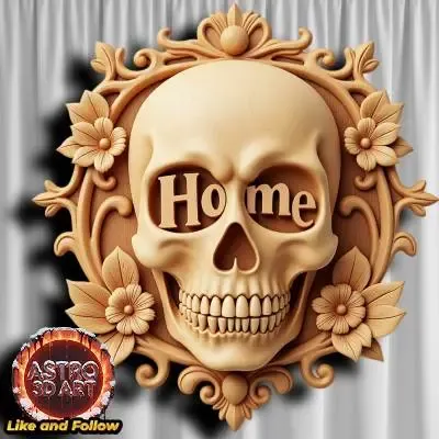 Home Wood Skull