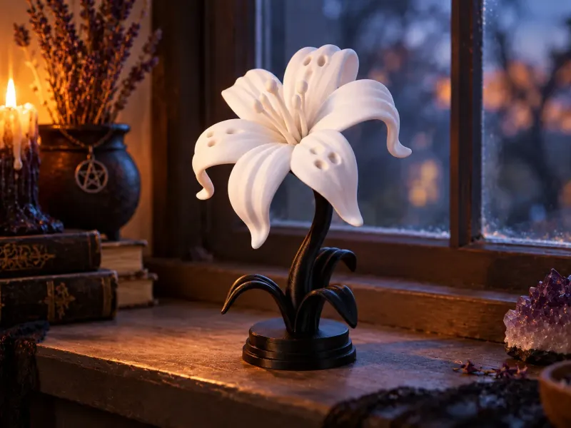 Sculpture élégante de fleur de lys fantôme