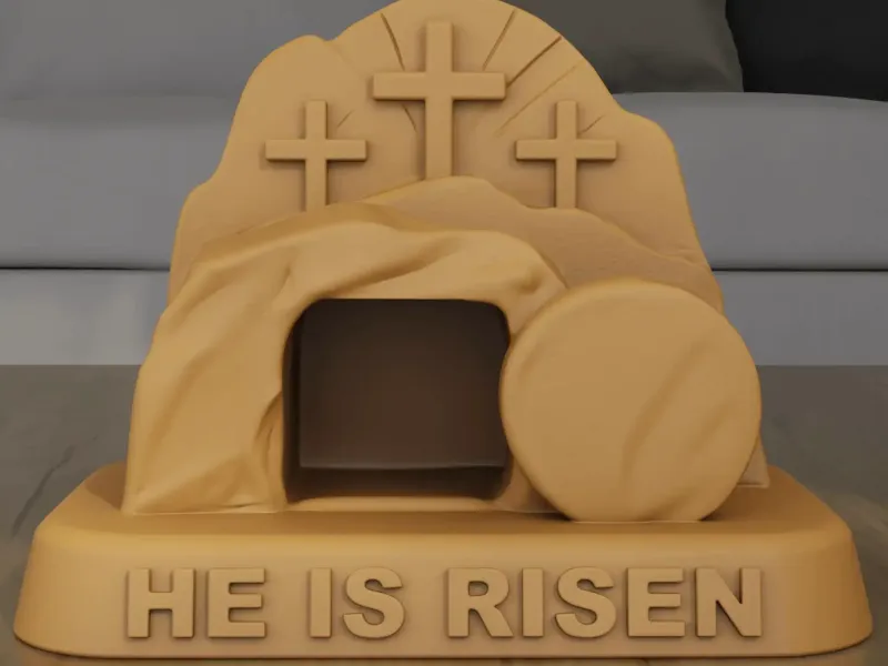 Easter Empty Tomb He Is Risen 3D Model STL