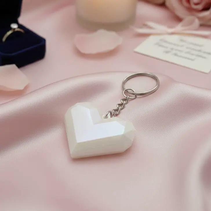 Keychain Love Heart Poligonal Valentines day